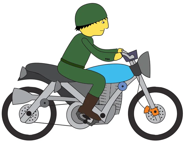 Asker sürme motosiklet — Stok Vektör