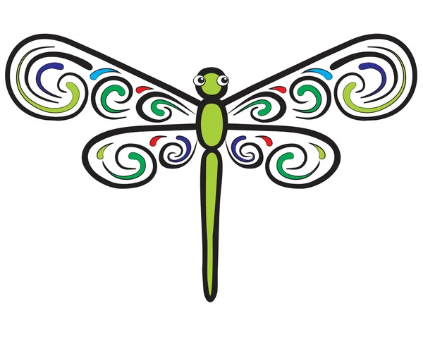 Dragonfly which have beautiful wings — Stock Vector