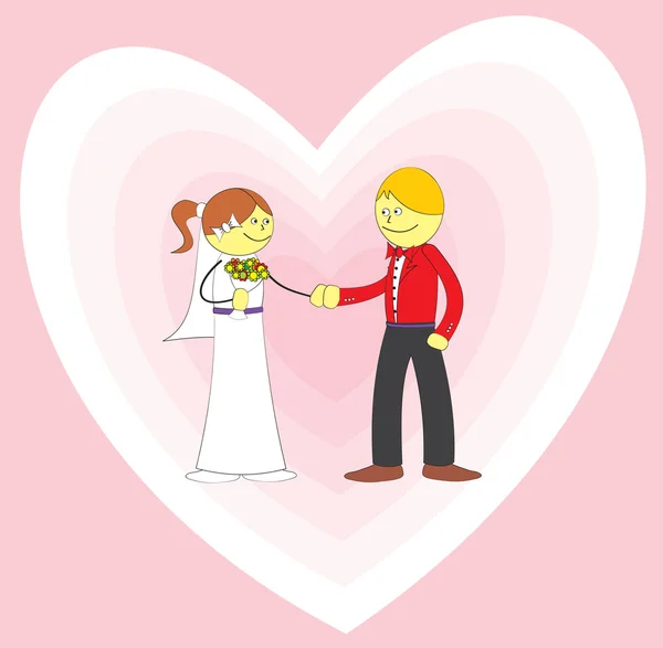 Pareja de boda enamorada — Vector de stock