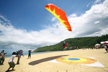 PHUKET, THAILAND - MAY 21: Paragliding Competition, Annual event clipart