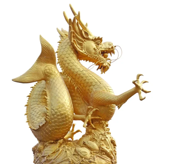 Gold Dragon Sculpture, Phuket Thailand — Stock Photo, Image