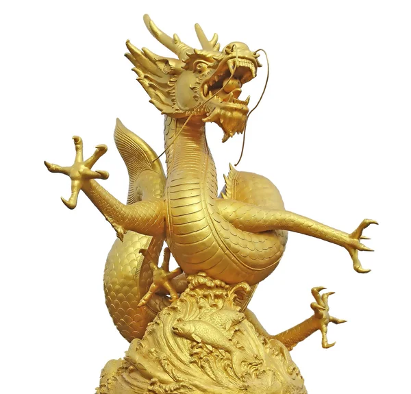 Gold Dragon Sculpture, Phuket Thailand — Stock fotografie