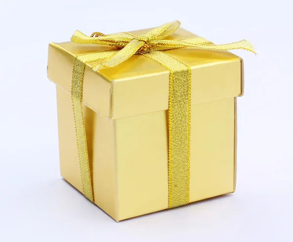 Regalo, scatola d'oro — Foto Stock