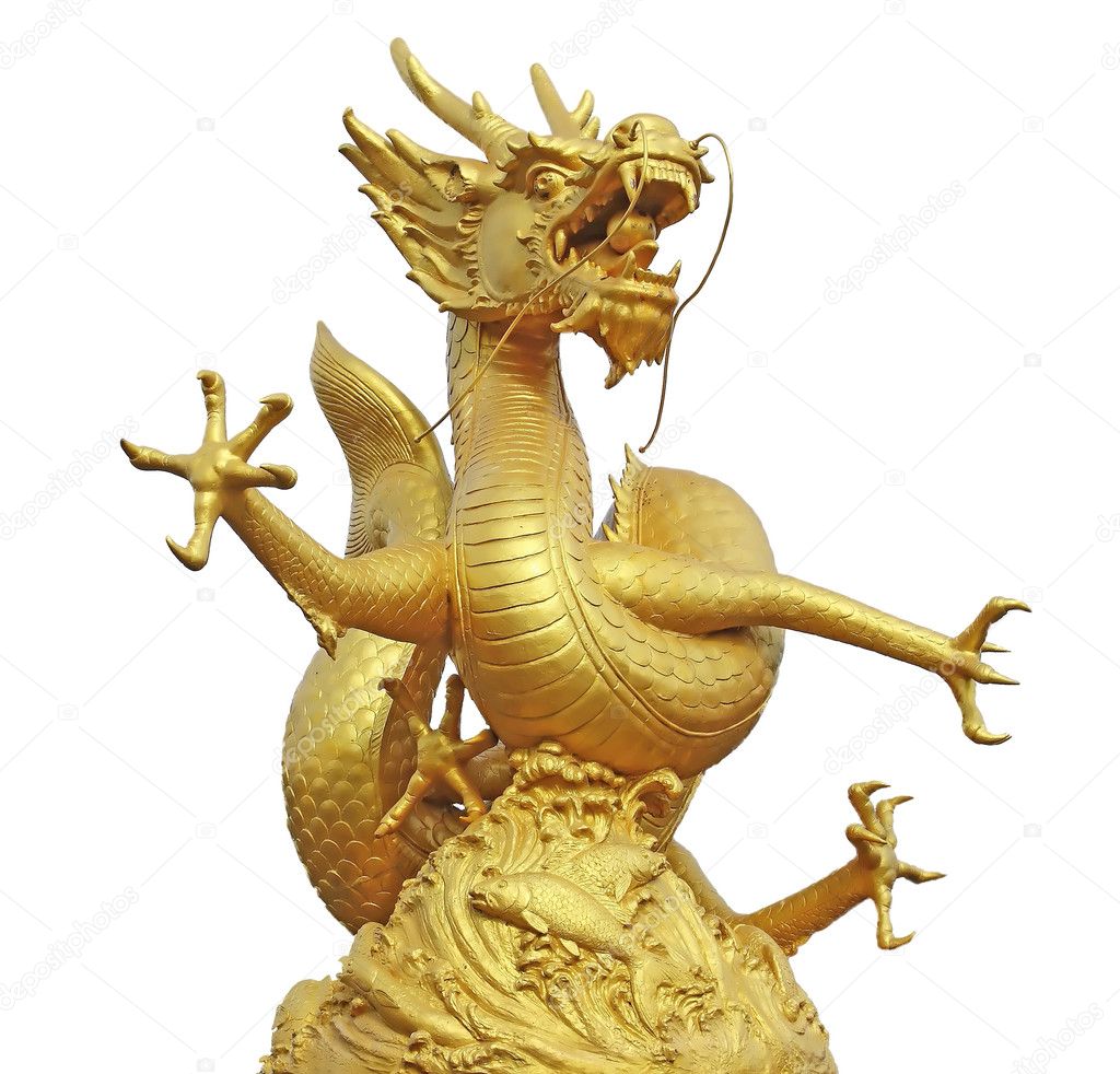 Gold Dragon Sculpture, Phuket Thailand