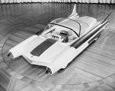 Futuristic Car, circa late 1950s-early 1960s clipart