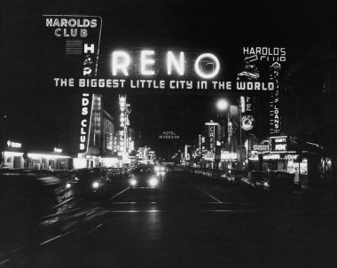 Reno Nevada, circa 1950s clipart