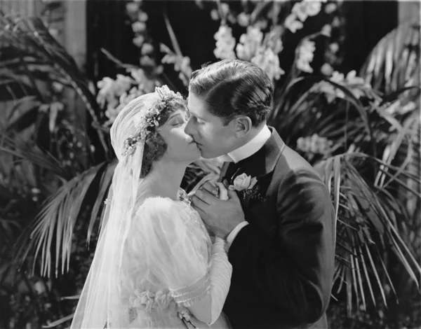 Die Braut küssen — Stockfoto