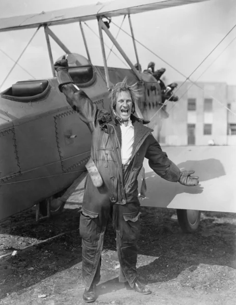 Piloten verrückt geworden — Stockfoto