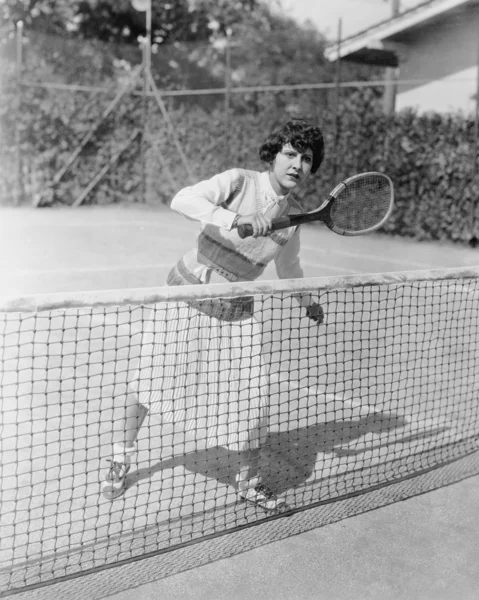 Jogadora de tênis feminina nervosa — Fotografia de Stock