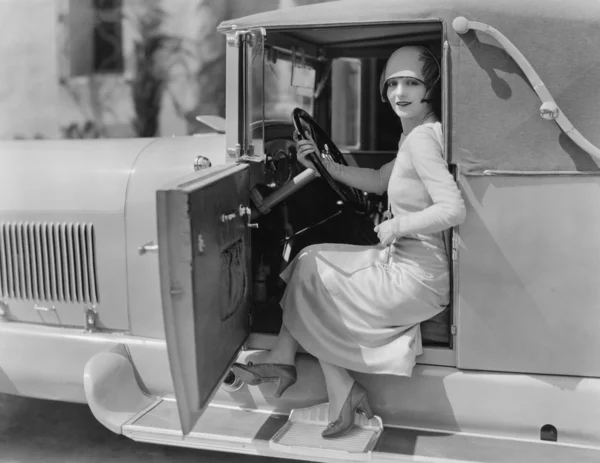 Portrait of woman in car Stock Picture