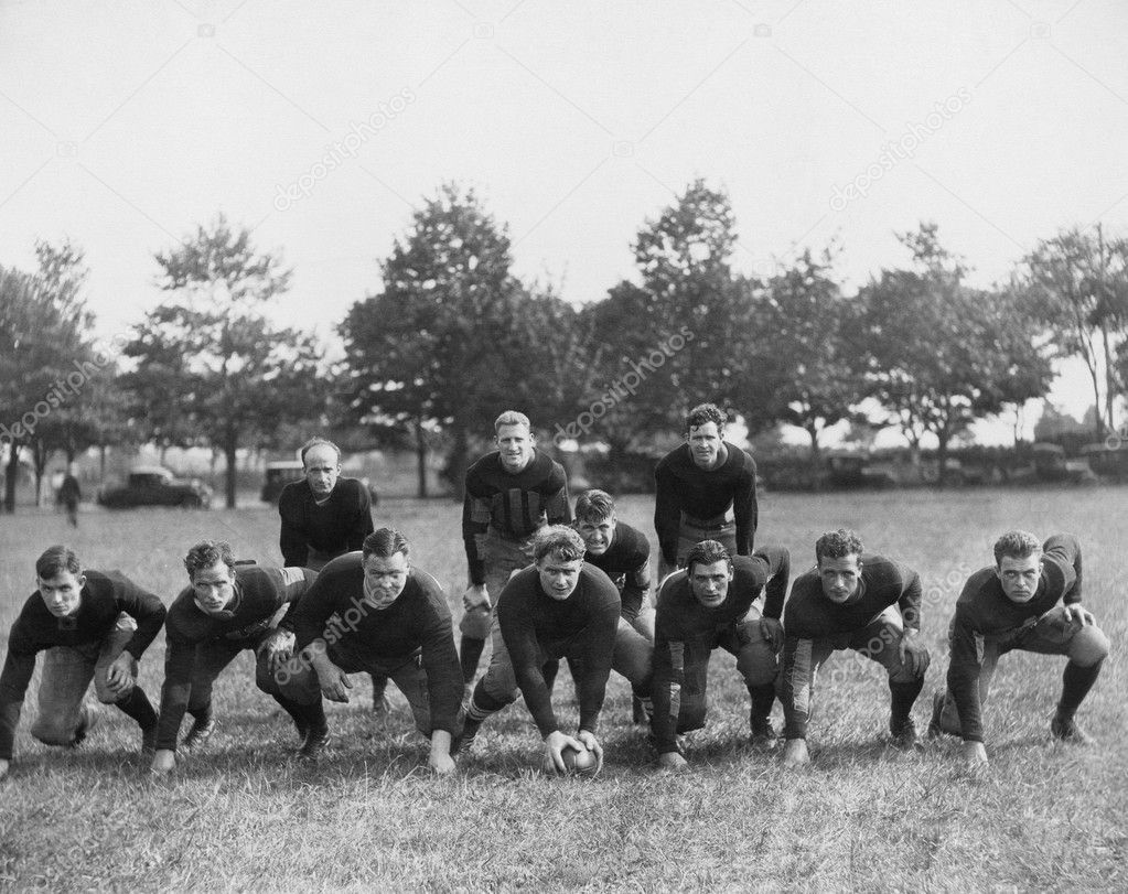 Football team in field