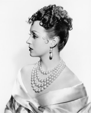 Profile of an elegant woman clipart