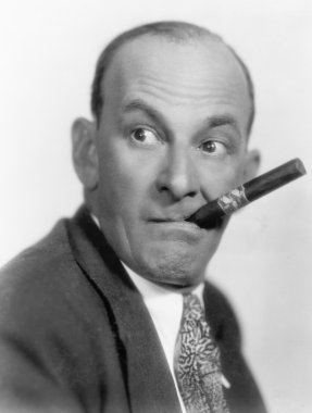 Portrait of a man with a cigar clipart