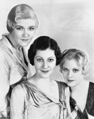 Portrait of three women clipart