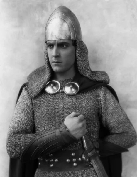 Πορτρέτο του ιππότη στην πανοπλία — Φωτογραφία Αρχείου