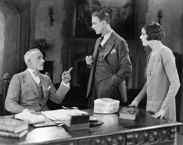 Businessman meeting with man and woman