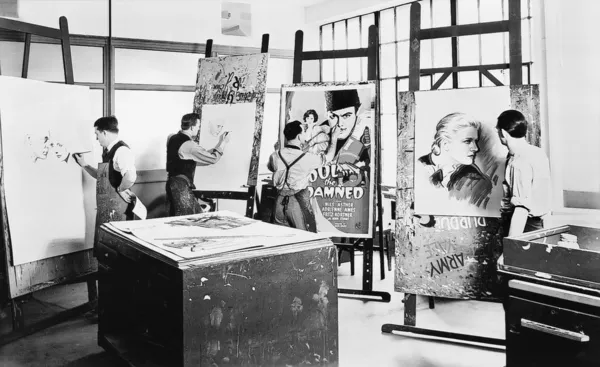 Mannen op een tekening klasse — Stockfoto