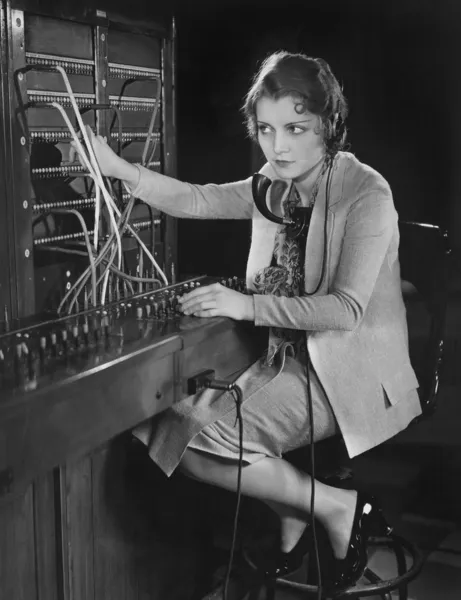 Portrait of telephone operator Stock Image