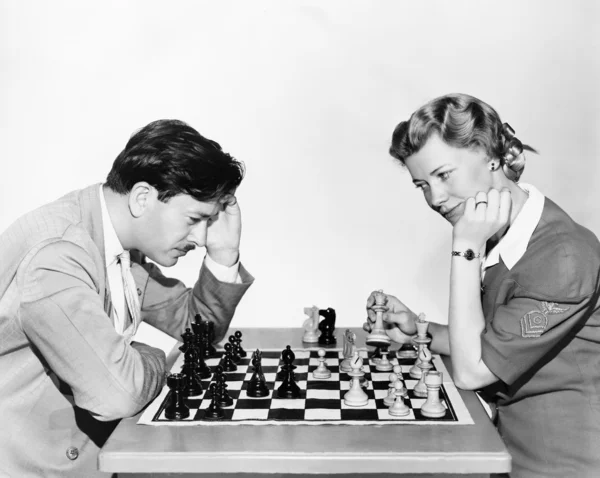 Retrato de jogadores de xadrez — Fotografia de Stock