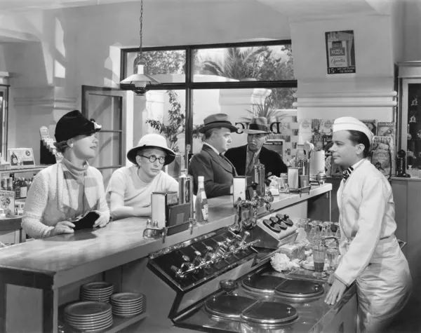 At a soda fountain Stock Picture