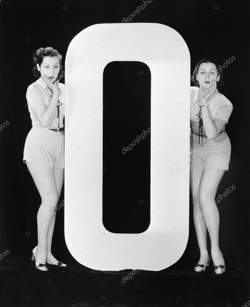 Women with huge letter O
