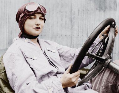 Portrait of female driver clipart