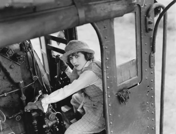 Γυναίκα αεροπειρατεία τρένο — Φωτογραφία Αρχείου