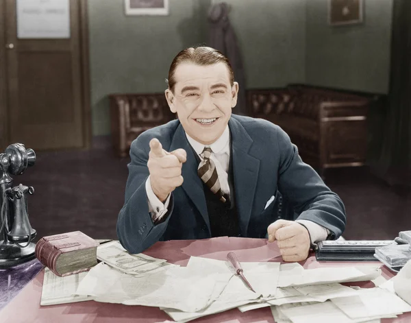 Portrait of happy friendly businessman — Stock Photo, Image