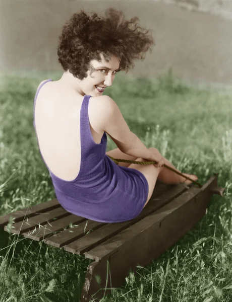수영복에 여자의 초상화 — 스톡 사진