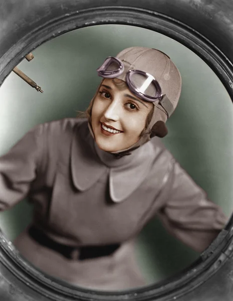 女飞行员的肖像 — 图库照片