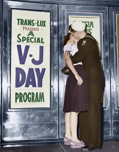 U.S. marinero y su novia — Foto de Stock