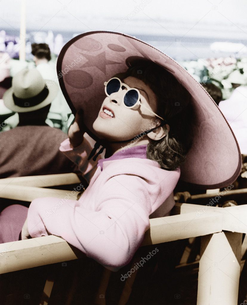 Woman in a big sun hat and sun glasses Stock Photo by ©everett225