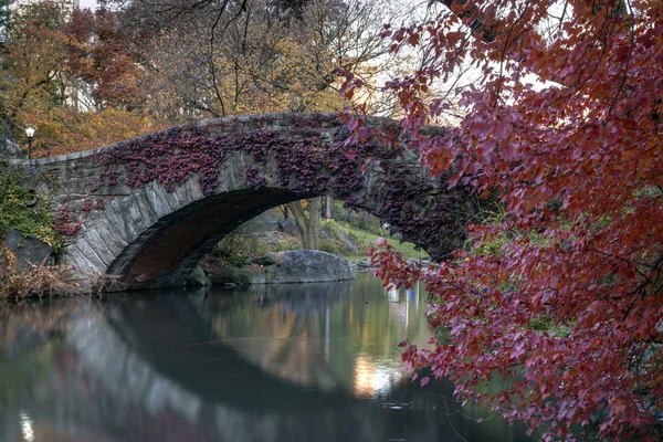 Central Park Gaptow bridge in autumn — Stock Photo, Image