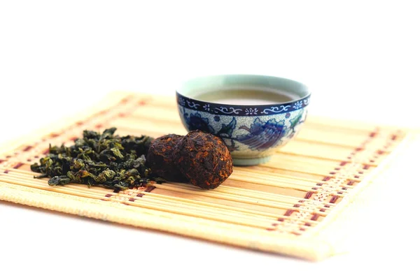 Zdravý zelený čaj s cup — Stock fotografie