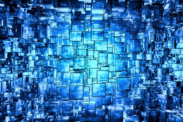 Blue cubic space — Stock Photo, Image
