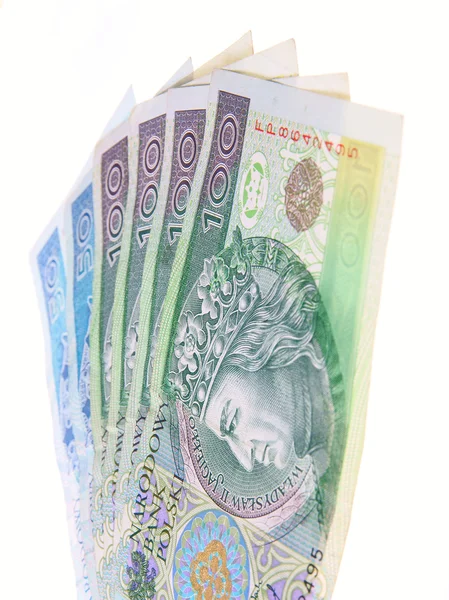 Polnisches Geld pln zloty isoliert — Stockfoto