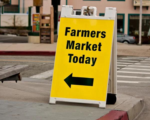Señal de mercado de agricultores - Junta de emparedados — Foto de Stock