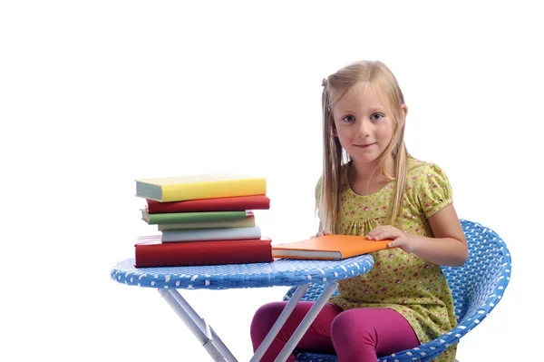 Küçük kız için okul çalışma — Stok fotoğraf
