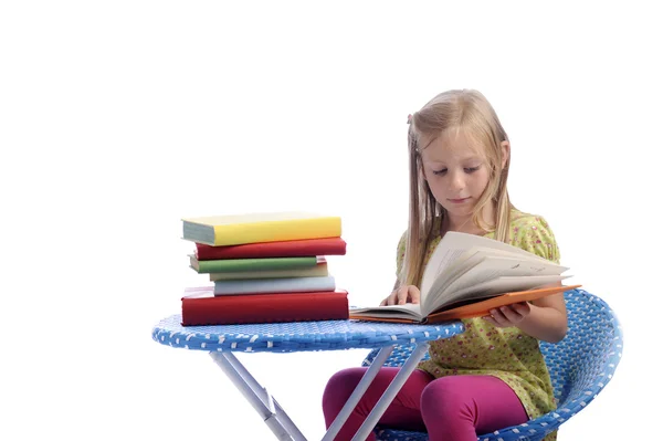 Küçük kız için okul çalışma — Stok fotoğraf