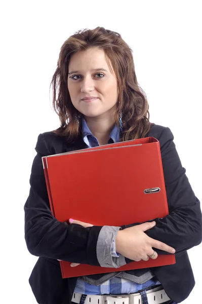 Young woman with ringbinder — Stock Photo, Image