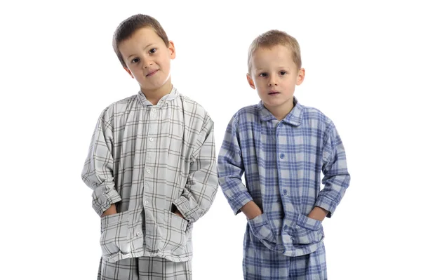 在 pijamas 中的小男孩 图库图片