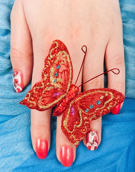Red fingernails — Stock Photo, Image