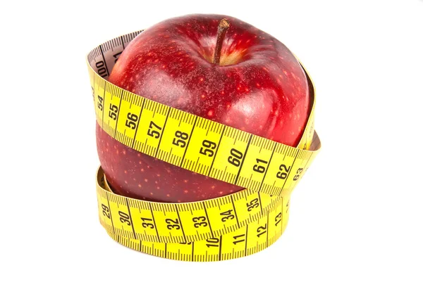 Apple и измерительная лента — стоковое фото