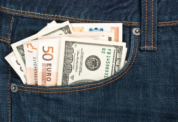 Pantolon cebinde para — Stok fotoğraf