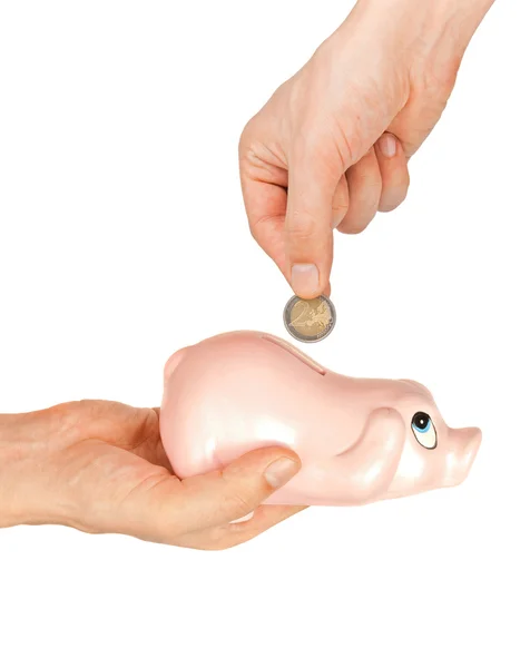 Inserting coin — Stock Photo, Image
