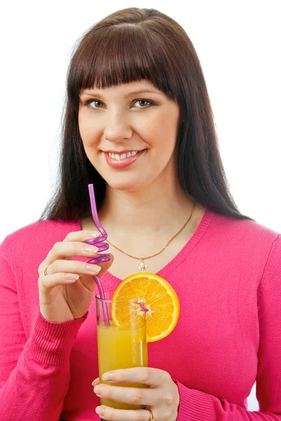果汁的女人 — 图库照片