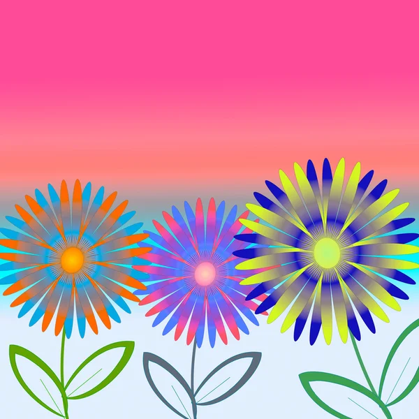 Flower of frame on color background — Stock Photo, Image