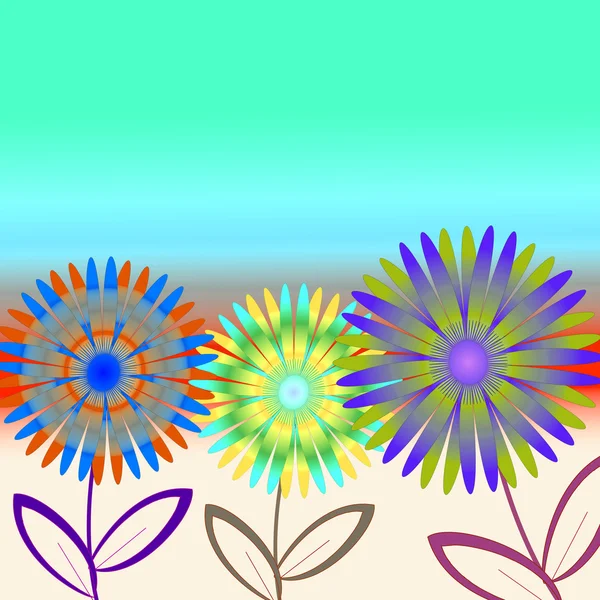 Květ rámce na barvu pozadí — Stock fotografie