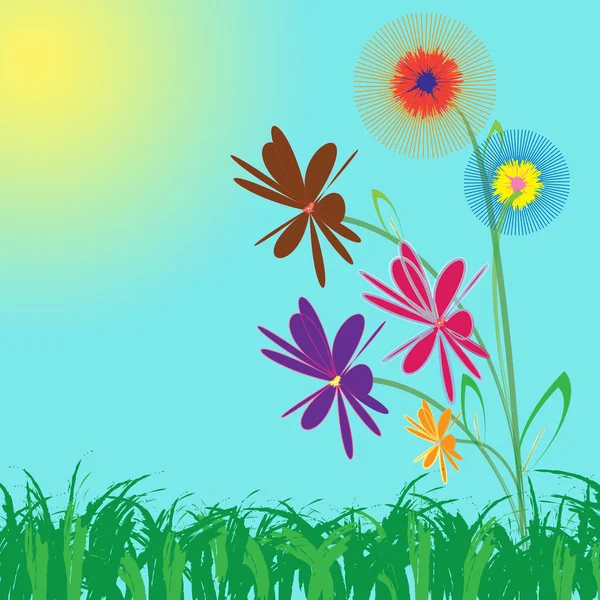 Květina na barvu pozadí — Stock fotografie