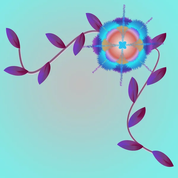 Blume des Rahmens auf farbigem Hintergrund — Stockfoto